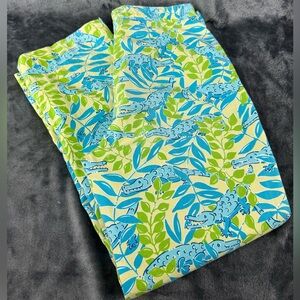 Lilly Pulitzer Yellow Blue Green Mimosa Everglade Alligator Capri White Label 2